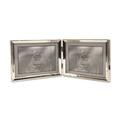 Lawrence Frames Polished Silver Plate 5x7 Hinged Double Horizontal - Bead Border Design 11675D